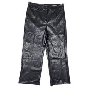 7 for all mankind Faux Leather Cropped Black Pants Size M NWT